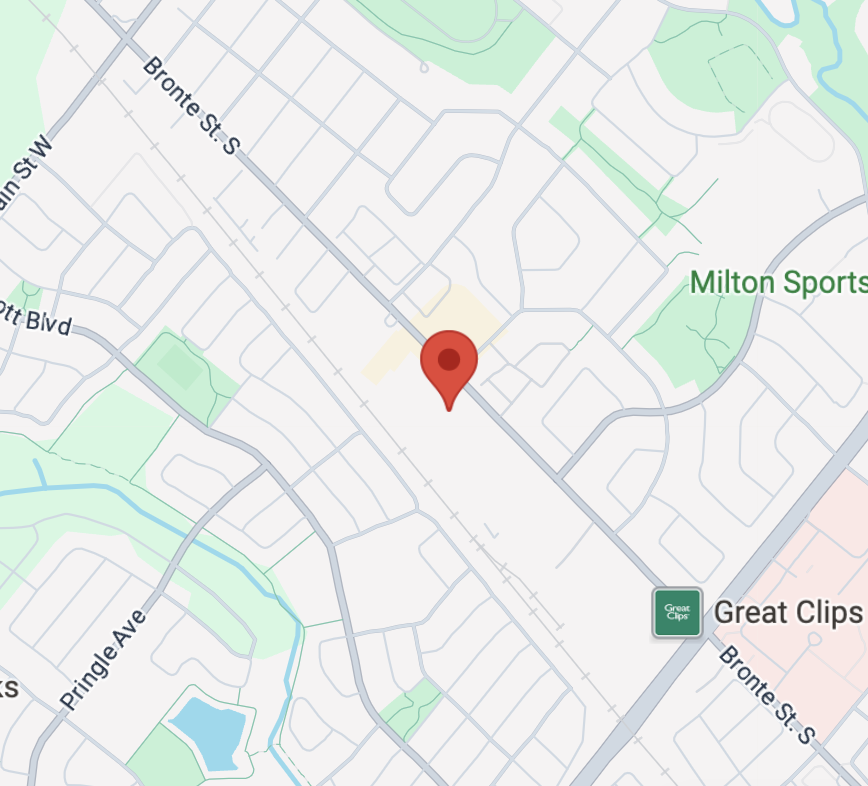 Map to Side Road Psychotherapy in Milton, Ontario